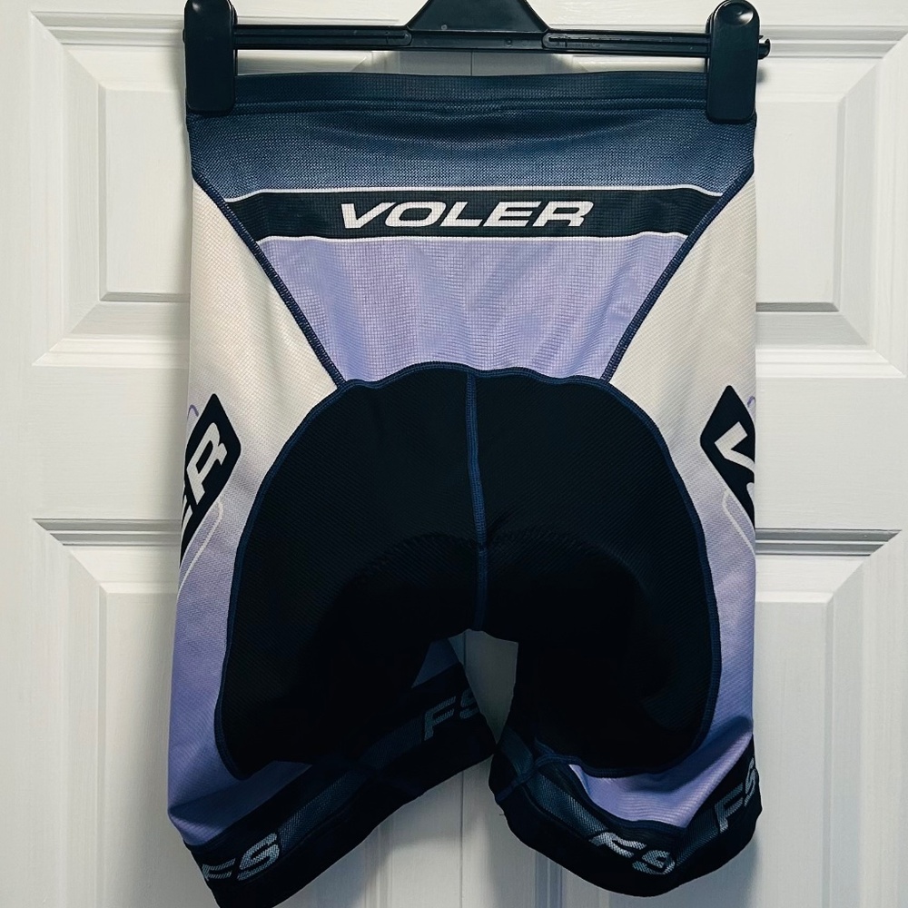 Like New Voler Diamante Purple, Black & White Padded Cycling Shorts –Women’s XL